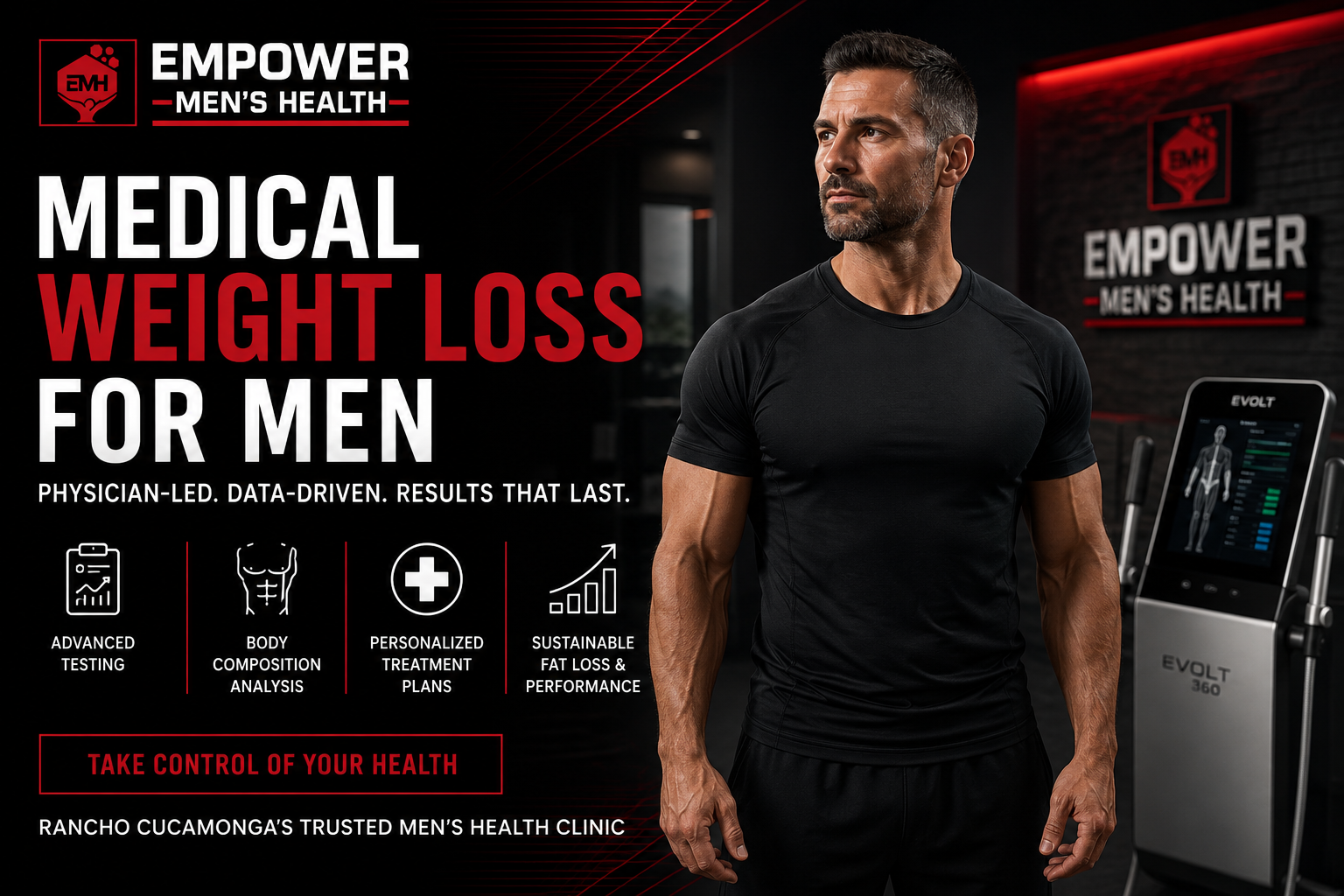 Medical weight loss for men in Rancho Cucamonga with body composition analysis at Empower Men's Health